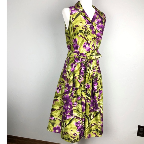 Jessica Howard Dresses & Skirts - Jessica Howard Sleeveless Green and Purple Dress